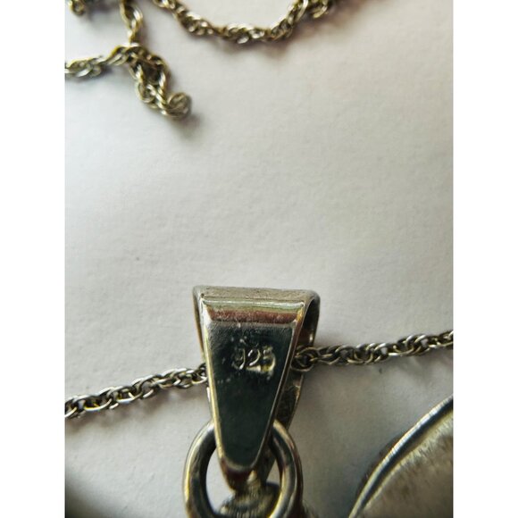 Sterling Silver 925 Turquoise Dragonfly Pendant Necklace 18" Spring Ring 7.68g - Picture 4 of 10